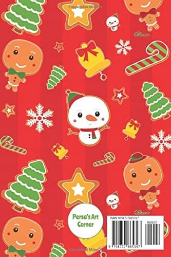 Christmas Notebook: A Christmas Design Featuring a Cute Snowman, Gingerbread Men and