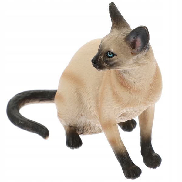 PLASTIC SIAMESE CAT FIGURINE – HOME DECOR