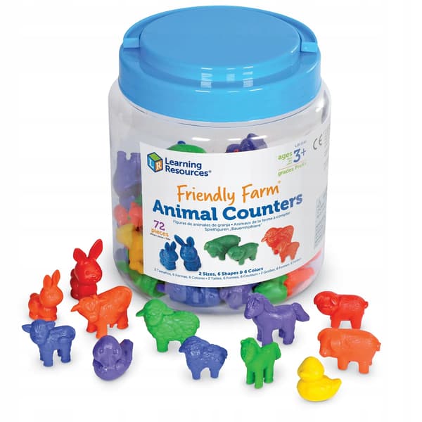 Counting learning figures – 72-piece set – Farm,