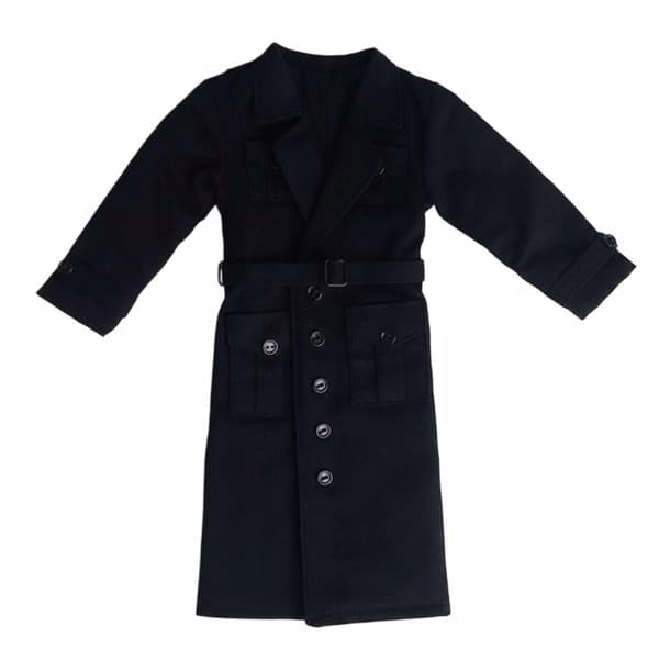 1/6 scale outerwear Coat Hip belt Black outerwear for dolls Coat