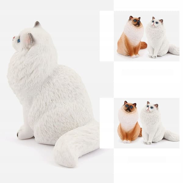 WHITE PLASTIC CAT DESK ORNAMENT