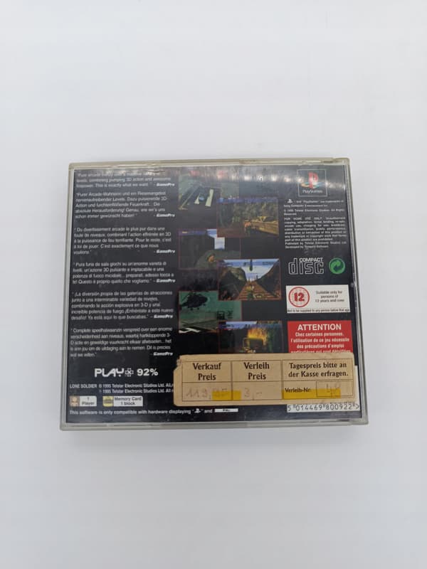 LONE SOLDIER PlayStation (PSX) boxed version