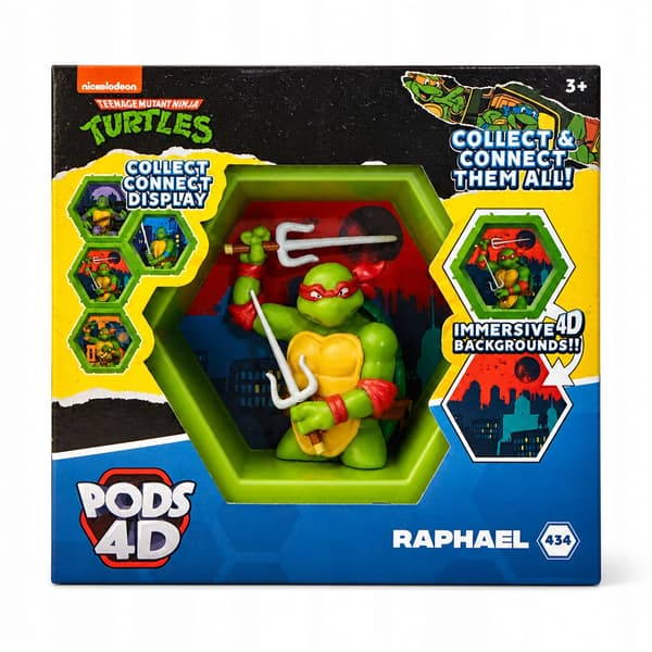 4D Pods Ninja Turtles Raphael Collectable Figure TMNT Ninja Turtles 3D