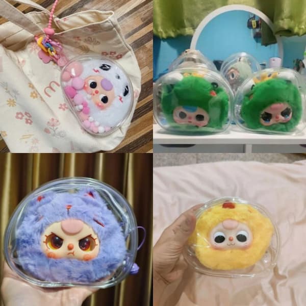 Clear PVC Figure Display Bag – Doll Display Case – Small Doll Bag – Black