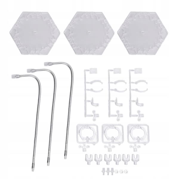 3-pack figurine stand. ABS. Foldable 4E steel doll stand
