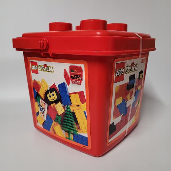 Lego System Basic 1884 bucket set, MISB, bricks, 1992, Father Christmas and Christmas tree