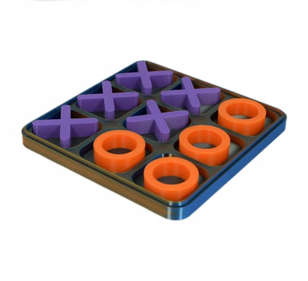 Decorative game, Breasts, Tic-tac-toe, 12.3 x 12.3 x 3 cm, Blue