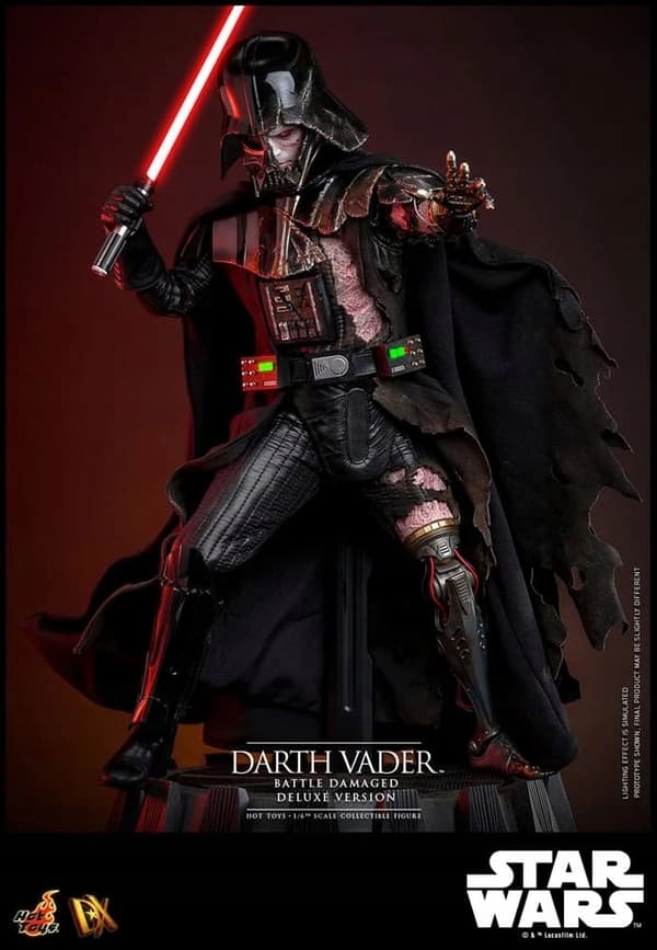 Darth Vader Battle-Damaged Star Wars Deluxe Version 1/6 Scale Figure, 35 cm
