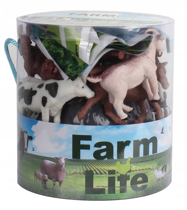 FARM ANIMAL FIGURINES – 34-piece set: farmyard + MAT