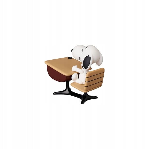 Peanuts Snoopy figurine with desk, 9 cm