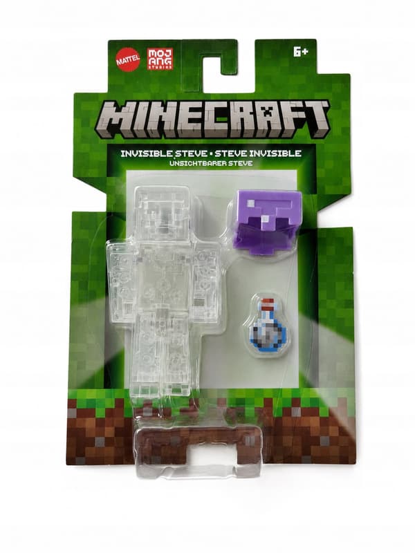 Mattel Mojang Invisible STEVE 8 cm accessories, transparent