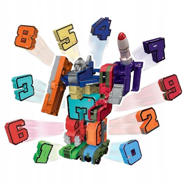 10-in-1 SET: NUMBERS 0–9, MEGA ROBOT 2-in-1 TRANSFORMATION