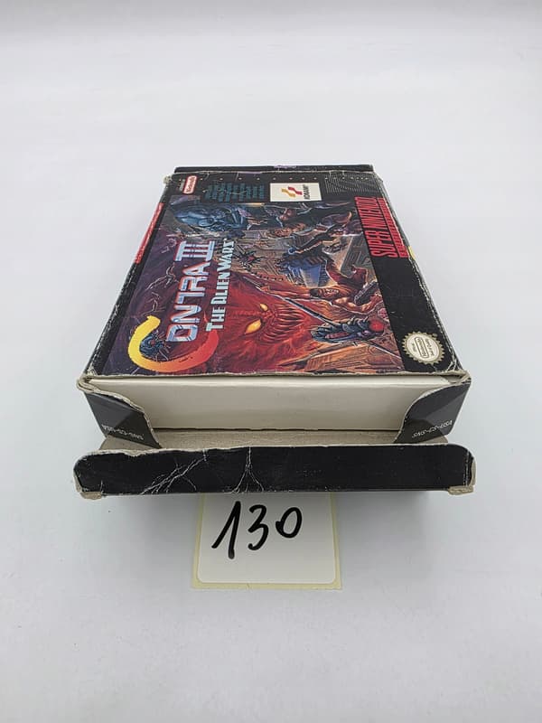 NINTENDO SNES CONTRA III: THE ALIEN WARS NTSC VERSION ORIGINAL CARDBOARD BOX