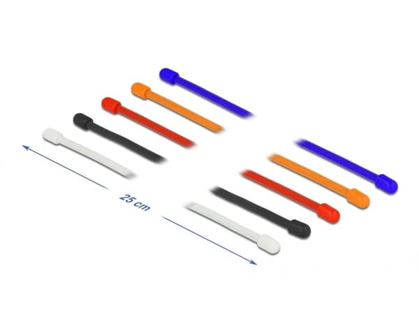Elastic cable tie, 250 x 4 mm, white, 10 pcs. Delock 18972