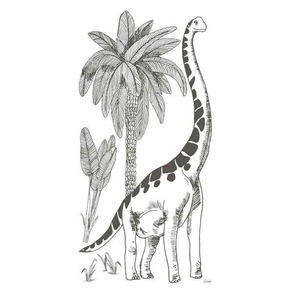 Lilipinso XL Brontosaurus Wall Sticker with Palms – Grey