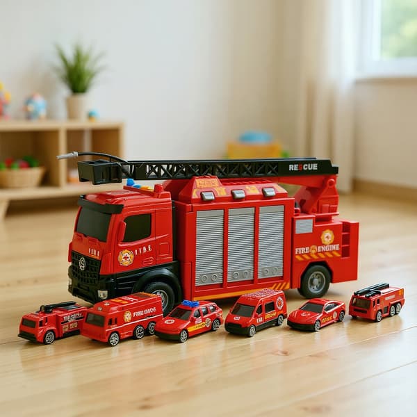 Toy fire engine, accessory set with lights and sounds
