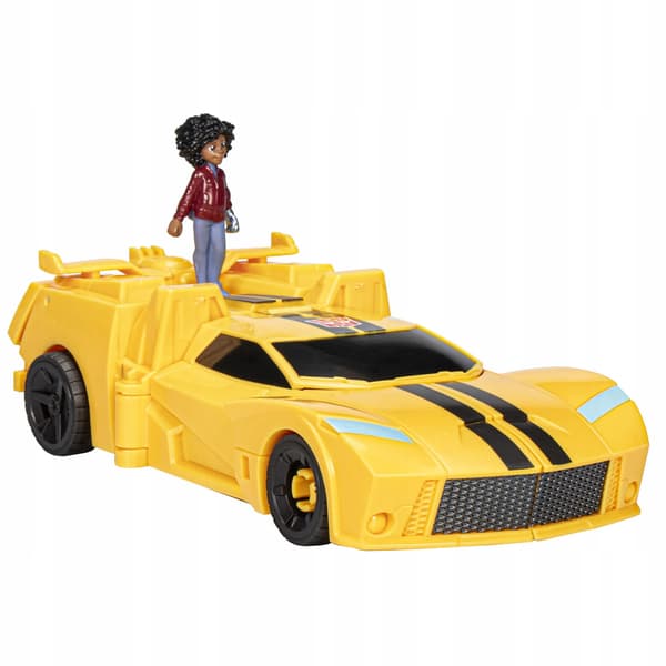 Transformers EarthSpark Bumblebee Spin Changer, Mo Malto figure, ages 6+