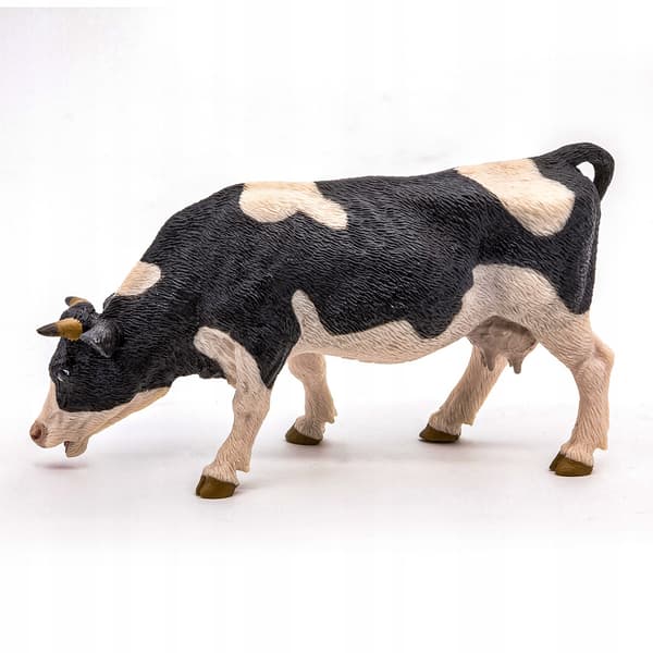 PAPO WHITE COW FIGURINE WITH BLACK SPOTS