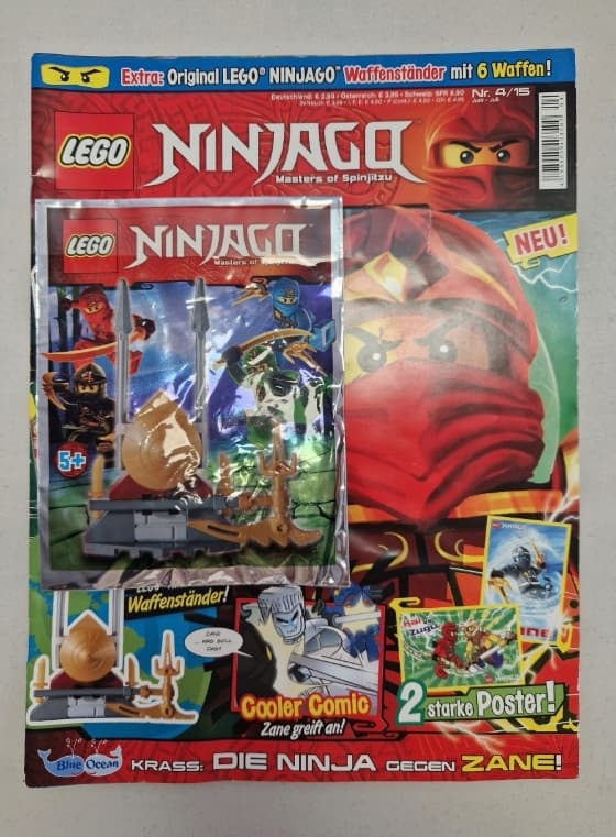 LEGO Ninjago 891504 Weapons Rack, including a magazine