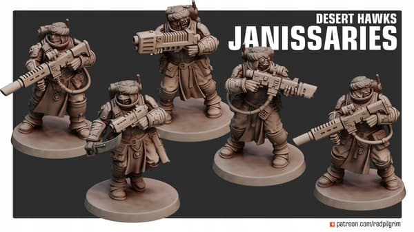 Desert Hawks Janissaries x5 Red Pilgrim Miniatures