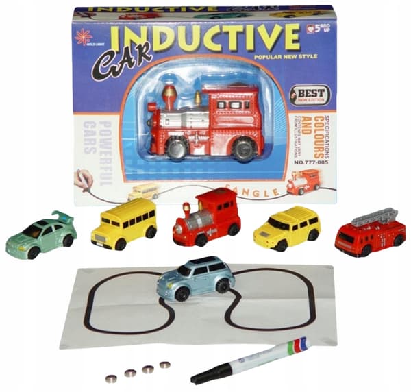 Battery-powered car that follows a line with light effects – a gift for