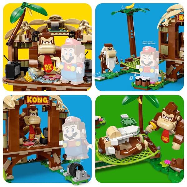 LEGO Super Mario 71424 Donkey Kong’s Treehouse set, assorted colours.