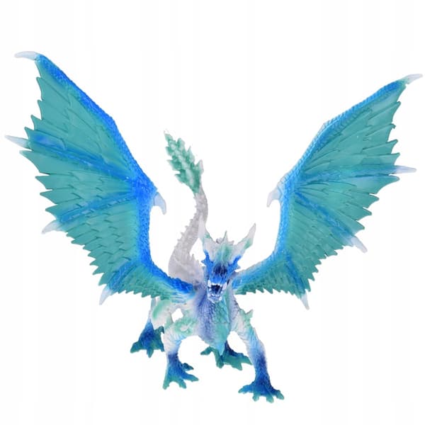 DRAGON FIGURINE WITH MOVABLE WINGS – BLUE AND WHITE