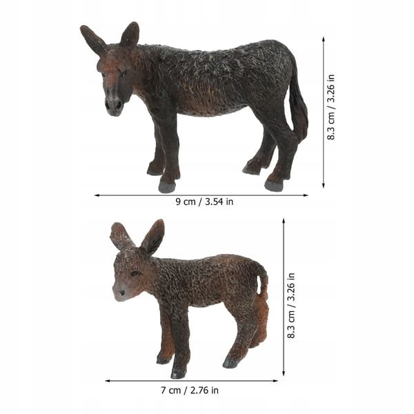 2 DONKEY FIGURINES, PLASTIC, DESK DECORATIONS
