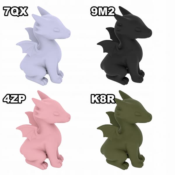 DECORATIVE FIGURINE: SMALL SITTING DRAGON FOR A SHELF – MANY COLOURS AVAILABLE