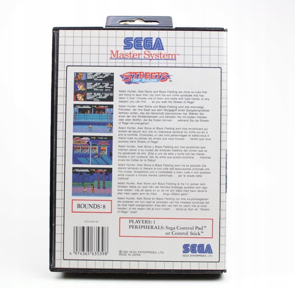 Streets of Rage Sega Master System MS System Master
