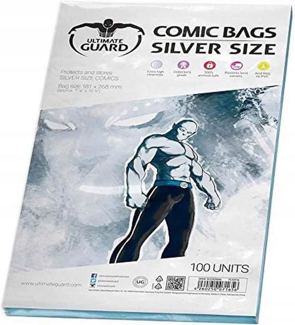 ULTIMATE GUARD COMIC BAGS STANDARD (100) – SILVER SIZE