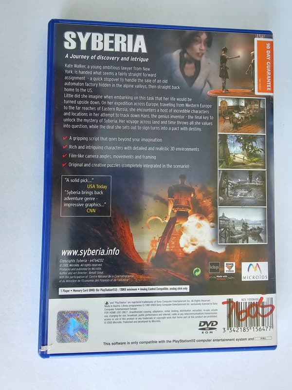 SYBERIA PlayStation 2 PS2