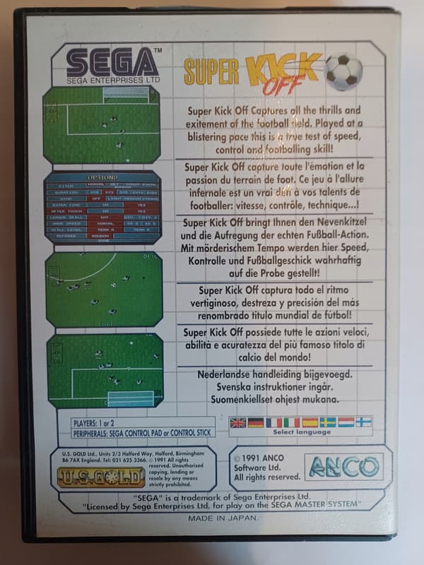 Super Kick Off, Sega Master System