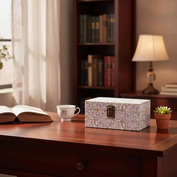 Retro Plaid wooden storage box a