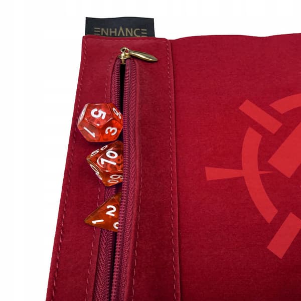 Enhance - Tabletop Roll on a Scroll Bag (case + set of dice) - Red