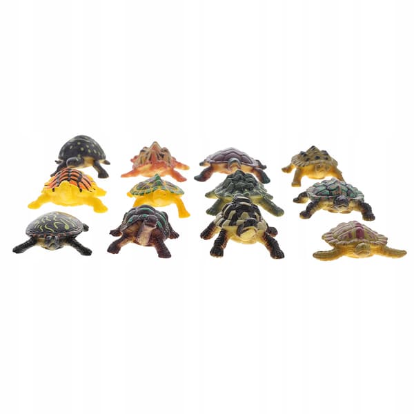 12 EDUCATIONAL TURTLE FIGURINES FOR CHILDREN