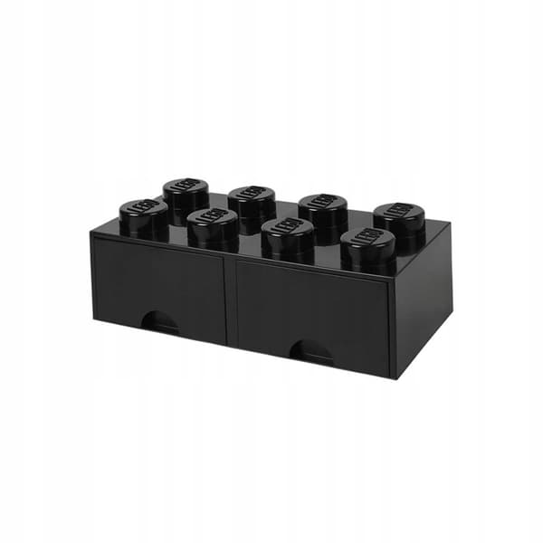 LEGO® BRICK STORAGE UNIT WITH DRAWERS, FIGURE-8 SHAPE, BLACK