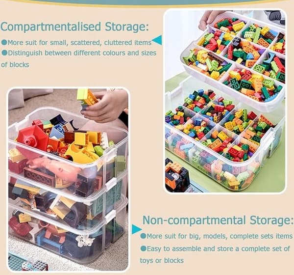 Children’s storage box with a lid for Lego bricks,