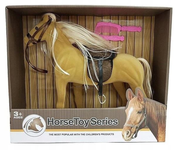 A flocked horse with a mane that can be brushed