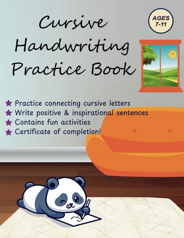 MindFunnel.io Cursive Handwriting Practice Book