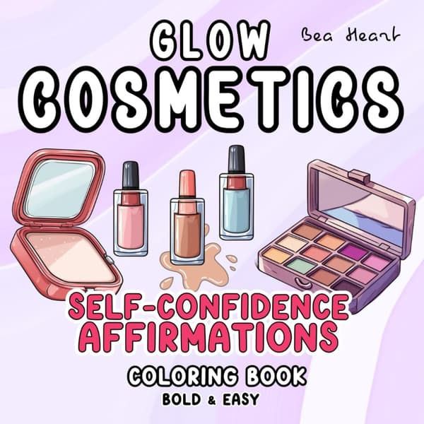 Heart, Bea Glow Cosmetics Bold Easy Colouring Book: Simple, Large Illustrations