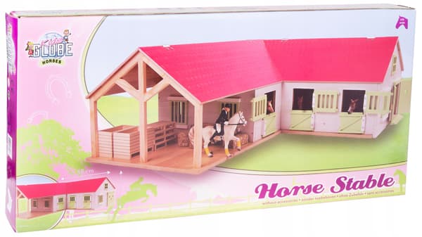 LARGE WOODEN CORNER STABLE FOR HORSES WITH 3 STALLS