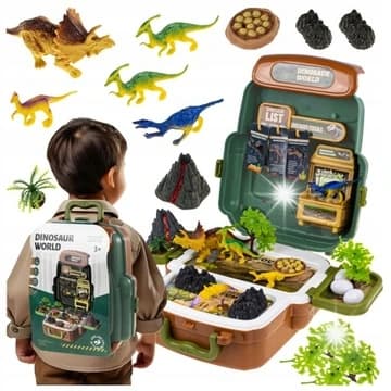 LARGE BACKPACK SET – DINOSAUR TOY T-REX EDUCATIONAL CREATIVE SUITCASE