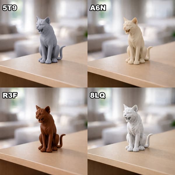 DECORATIVE SITTING CAT FIGURINE – METALLIC FINISH, MANY COLOURS