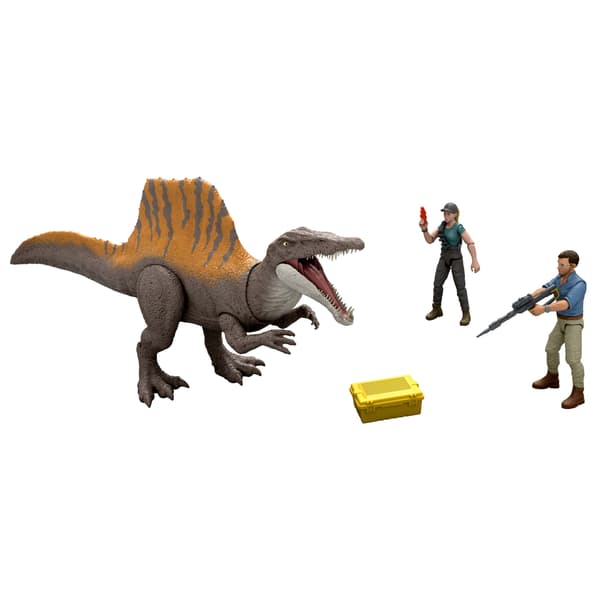 JURASSIC WORLD: RESURRECTION – SPINOSAURUS DINOSAUR FIGURE SET + ACCESSORIES