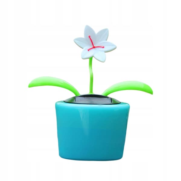 Solar-powered dancing flower Bobble Head Toy with a bobbing head – Solar Blue