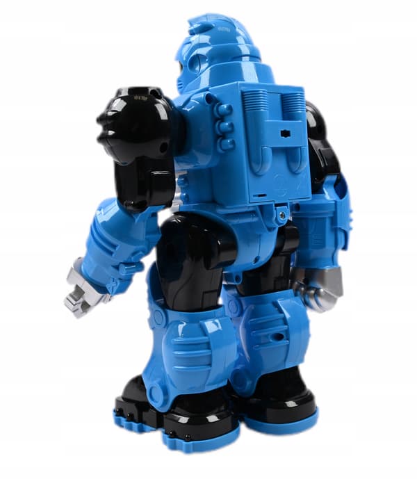 ROBOT WALKS, SHOOTS, GLOWS – BLUE FIGURINE