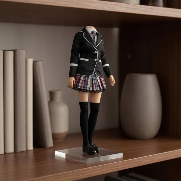 1/6 Girls’ school uniform Fitted checked school uniform White
