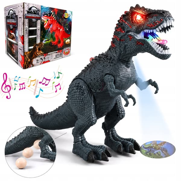 LARGE Interactive T-REX DINOSAUR WITH PROJECTOR – Walks, Roars and Lays Eggs