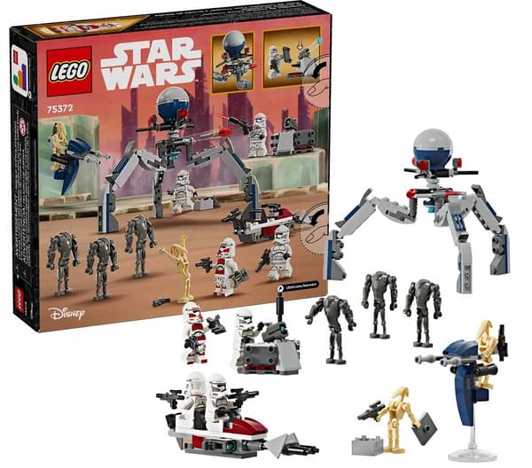 LEGO Star Wars 75372 Battle Set featuring a Clone Trooper and a Battle Droid